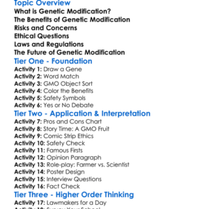 Ethics In Genetic Modification Worksheet Activity Booklet