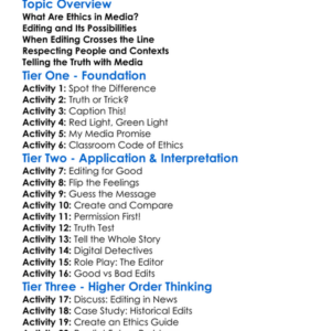 Ethics In Photo And Video Editing Worksheet Activity Booklet