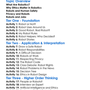 Ethics In Robotics Worksheet Activity Booklet