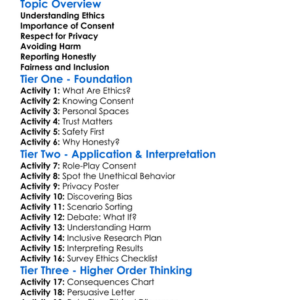 Ethics In Social Research Worksheet Activity Booklet