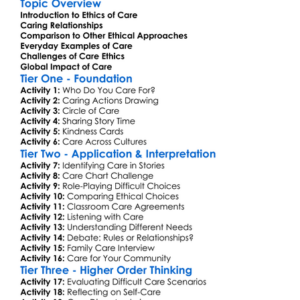 Ethics Of Care Worksheet Activity Booklet