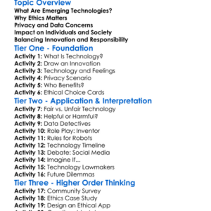 Ethics Of Emerging Technologies Worksheet Activity Booklet