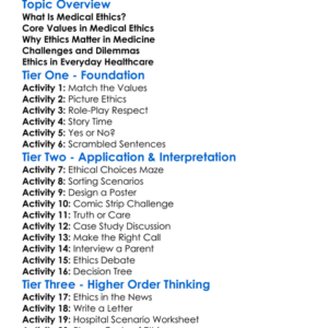 Ethics Of Medicine Worksheet Activity Booklet