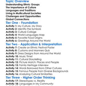 Ethnic Groups And Cultures Worksheet Activity Booklet
