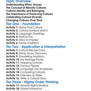 Ethnic Groups And Minority Cultures Worksheet Activity Booklet
