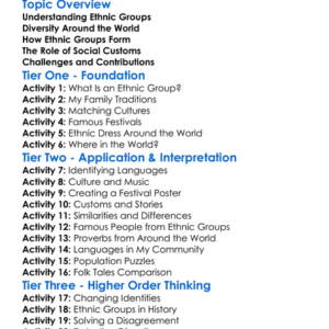 Ethnic Groups Worksheet Activity Booklet