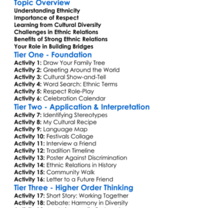 Ethnic Relations Worksheet Activity Booklet