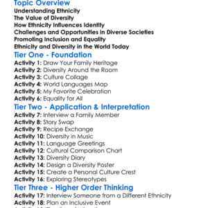 Ethnicity And Diversity Worksheet Activity Booklet