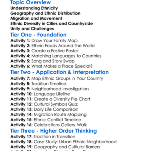 Ethnicity And Geography Worksheet Activity Booklet