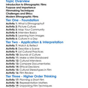 Ethnographic Films Worksheet Activity Booklet