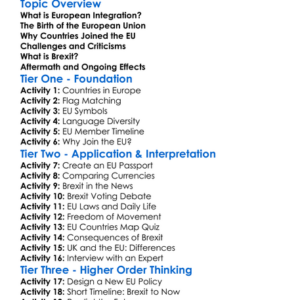 European Integration And Brexit Worksheet Activity Booklet