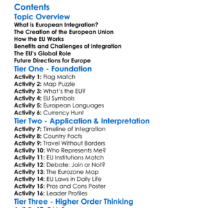 European Integration And The European Union Worksheet Activity Booklet