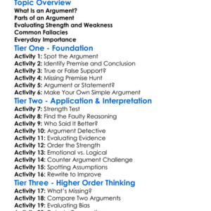 Evaluating Arguments Worksheet Activity Booklet