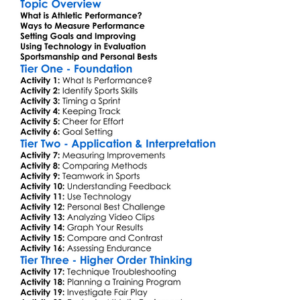 Evaluating Athletic Performance Worksheet Activity Booklet