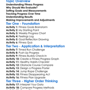 Evaluating Fitness Progress Worksheet Activity Booklet