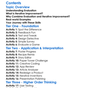 Evaluation And Iterative Improvement Worksheet Activity Booklet