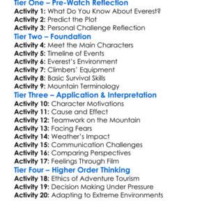 Everest 2015 Worksheet Activity Booklet