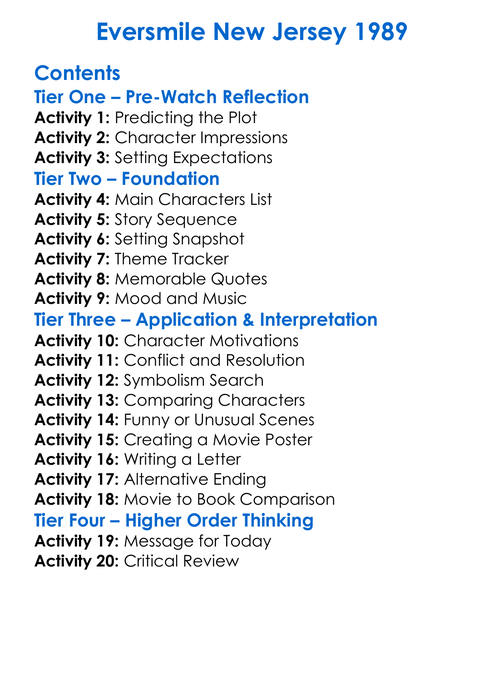 Eversmile New Jersey 1989 Worksheet Activity Booklet