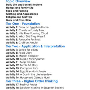 Everyday Life In Ancient Egypt Worksheet Activity Booklet