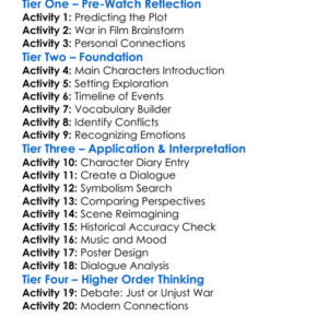 Everymans War 2009 Worksheet Activity Booklet