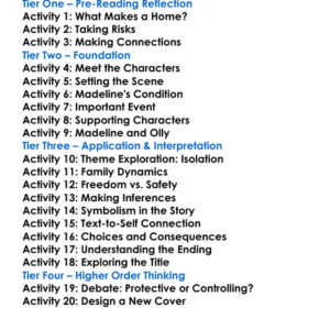 Everything Everything Nicola Yoon Worksheet Activity Booklet