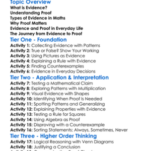 Evidence And Proof Worksheet Activity Booklet