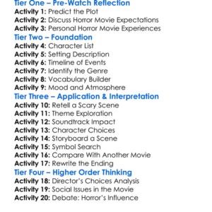 Evil Dead Rise 2023 Worksheet Activity Booklet