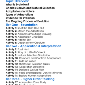 Evolution And Adaptation Worksheet Activity Booklet
