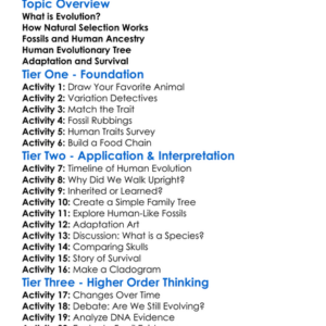 Evolution And Human Ancestry Worksheet Activity Booklet