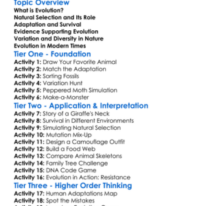 Evolution And Natural Selection Worksheet Activity Booklet