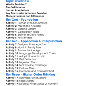 Evolution Of Humans Worksheet Activity Booklet