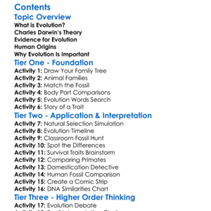 Evolutionary Theory And Human Origins Worksheet Activity Booklet