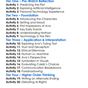 Ex Machina 2015 Worksheet Activity Booklet