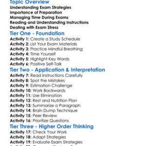 Exam Strategies Worksheet Activity Booklet