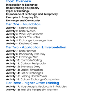 Exchange And Reciprocity Worksheet Activity Booklet