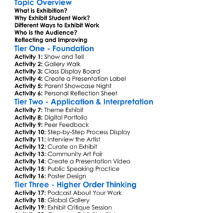Exhibiting Student Work Worksheet Activity Booklet