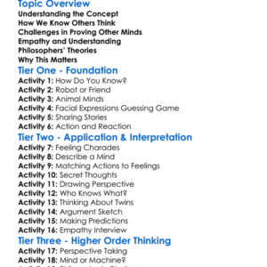 Existence Of Other Minds Worksheet Activity Booklet