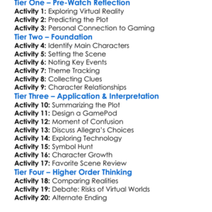 Existenz 1999 Worksheet Activity Booklet