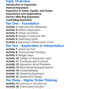 Expansion Worksheet Activity Booklet