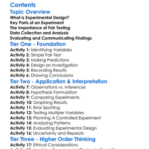 Experimental Design And Investigation Worksheet Activity Booklet