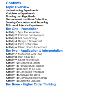 Experimental Design And Measurement Worksheet Activity Booklet