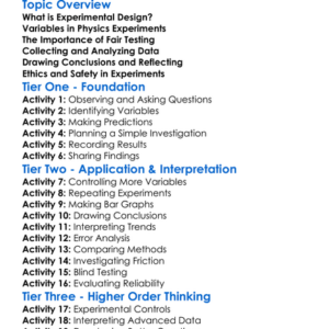Experimental Design In Physics Worksheet Activity Booklet