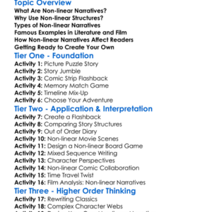 Exploring Non-Linear Narratives Worksheet Activity Booklet