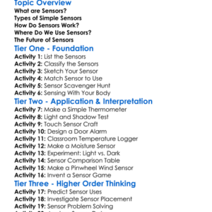 Exploring Simple Sensors Worksheet Activity Booklet
