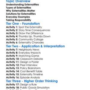 Externalities Worksheet Activity Booklet