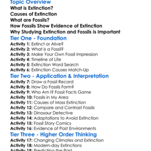 Extinction And Fossil Evidence Worksheet Activity Booklet