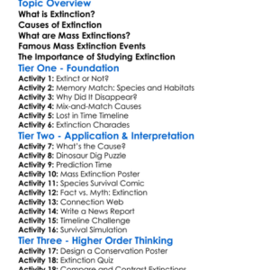 Extinction And Mass Extinctions Worksheet Activity Booklet