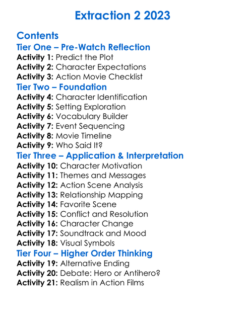 Extraction 2 2023 Worksheet Activity Booklet