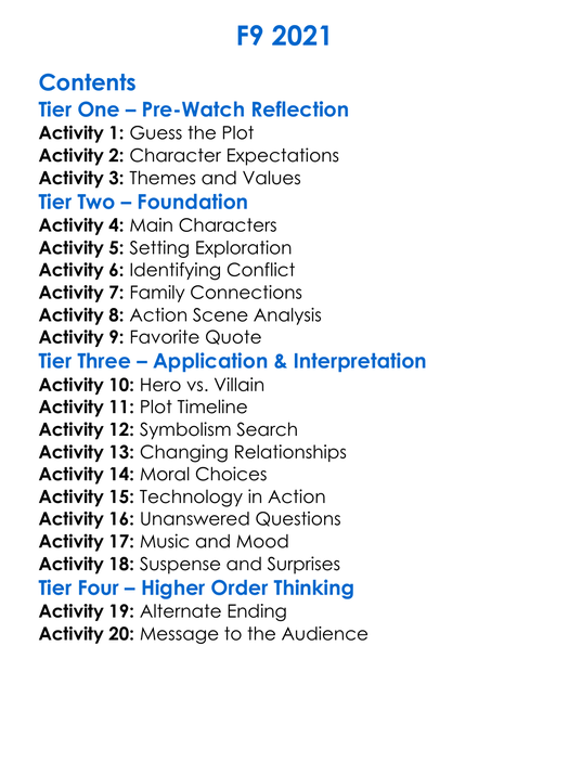 F9 2021 Worksheet Activity Booklet