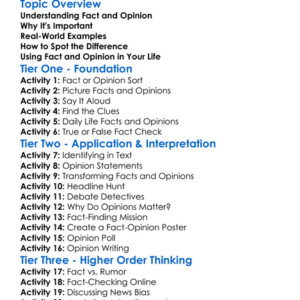 Fact And Opinion Worksheet Activity Booklet